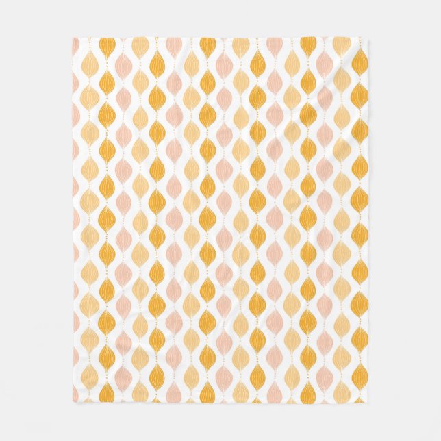 Abstract golden ogee pattern background fleece blanket (Front)