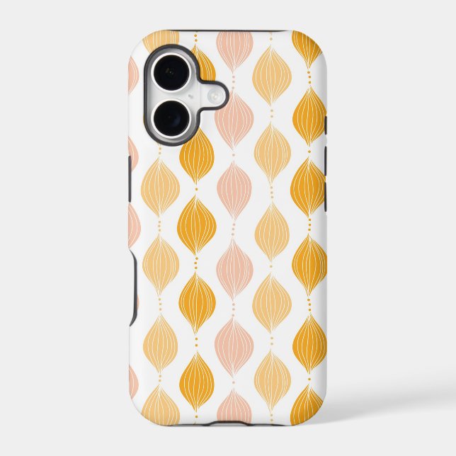 Abstract golden ogee pattern background iphone case (Back)