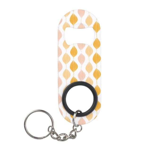 Abstract golden ogee pattern background keychain bottle opener (Front)