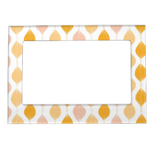 Abstract golden ogee pattern background magnetic picture frame