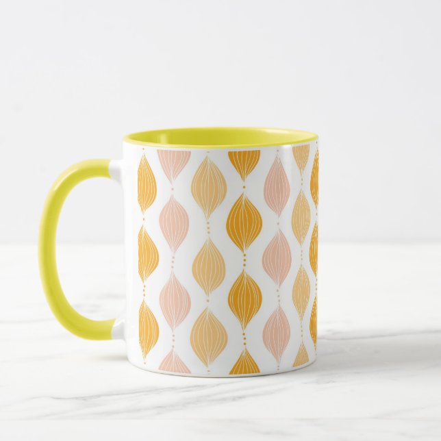 Abstract golden ogee pattern background mug (Left)