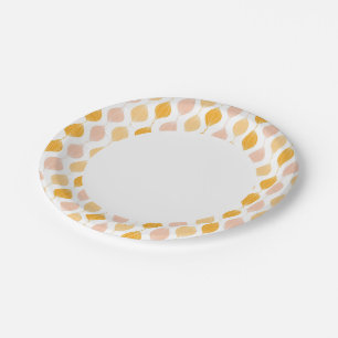 Abstract golden ogee pattern background paper plates