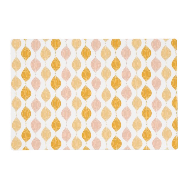 Abstract golden ogee pattern background placemat (Front)