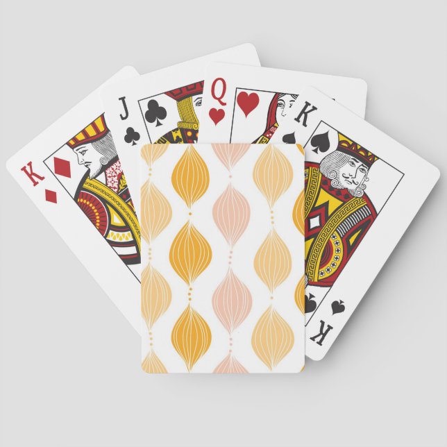 Abstract golden ogee pattern background poker cards (Back)