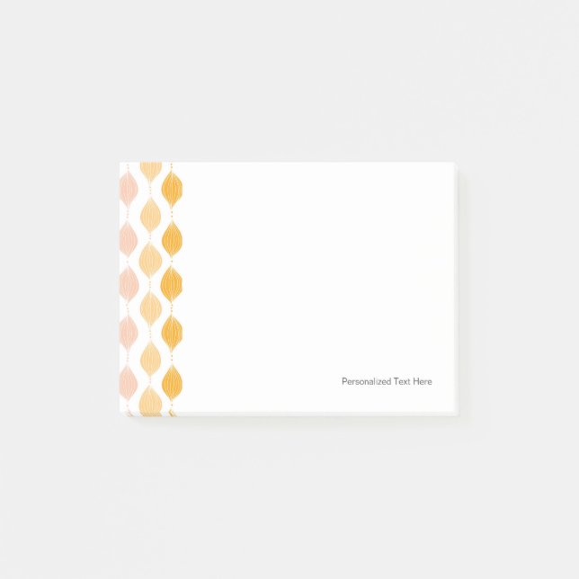 Abstract golden ogee pattern background post-it notes (Front)