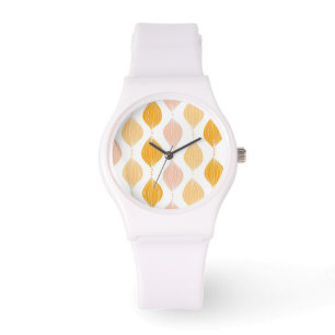 Abstract golden ogee pattern background watch