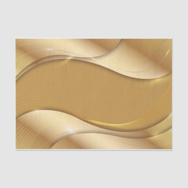 Abstract Golden Shades and Waves   Tissue Paper (Front)