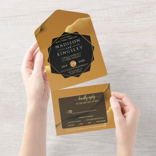 Abstract Golden Sky All In One Invitation