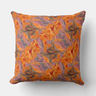 Abstract golden tamarin with crossed legs throw pillow