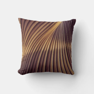 Abstract Golden Wave Lines Throw Pillow
