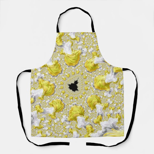 Abstract Golden Yellow Symmetrical Fractal Apron (Front)