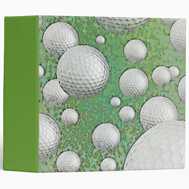 ABSTRACT GOLF BALLS 3 RING BINDER (Front/Spine)