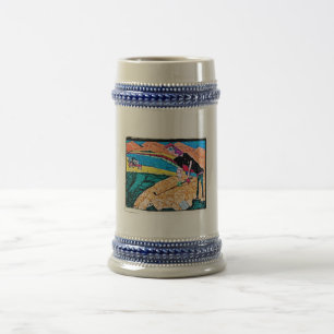 abstract golf color beer stein