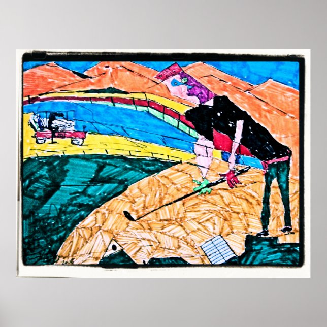 abstract golf color poster (Front)