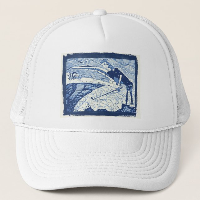 abstract golf trucker hat (Front)