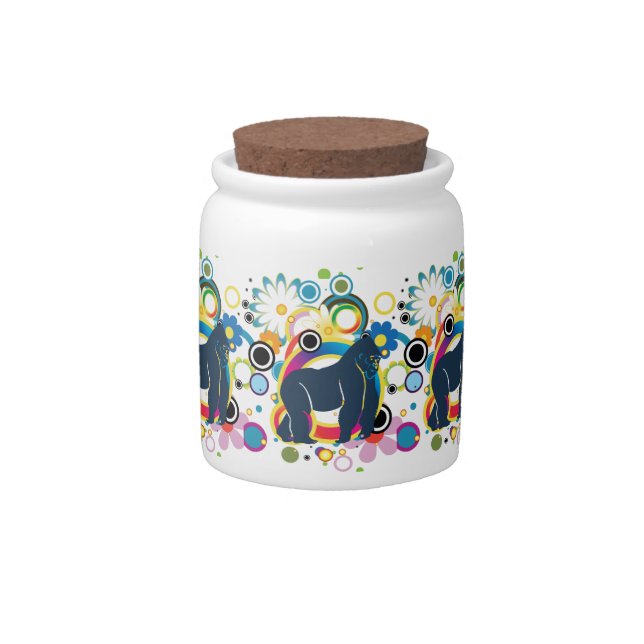 Abstract Gorilla Candy Jar (Front)