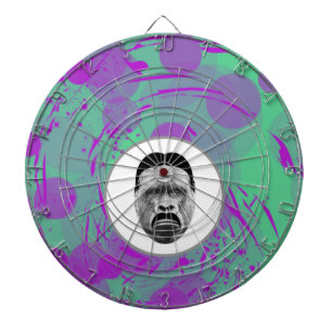 Abstract Gorilla Metal Cage Dartboard