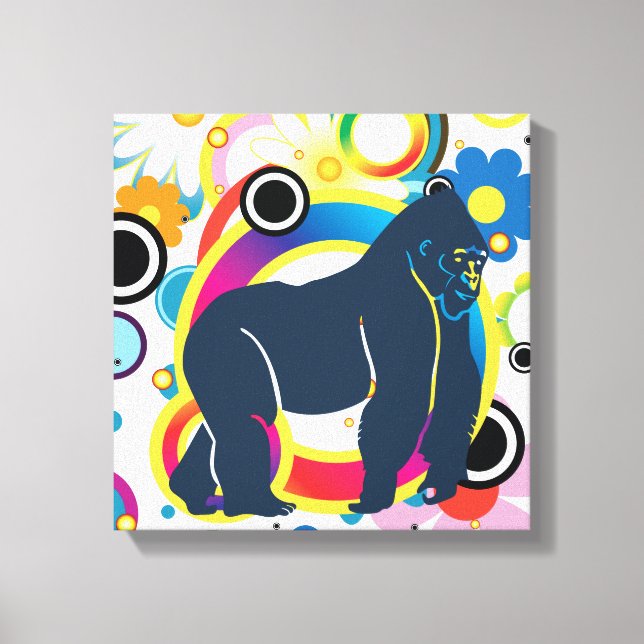 Abstract Gorilla Wrapped Canvas Print (Front)