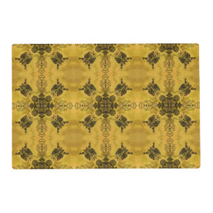 Abstract Goth Tribal Line Drawing Repeat Pattern Placemat