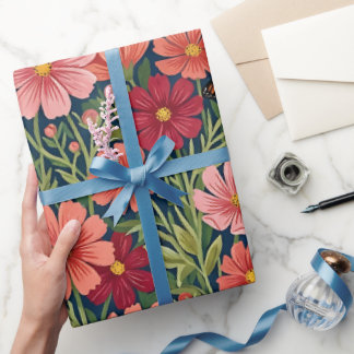 Abstract Gouache Cosmos Butterfly Wrapping Paper