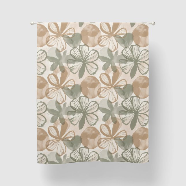 Abstract Gouache Floral Composition Blackout Curtains (Front)