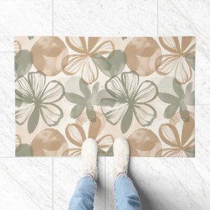 Abstract Gouache Floral Composition Doormat