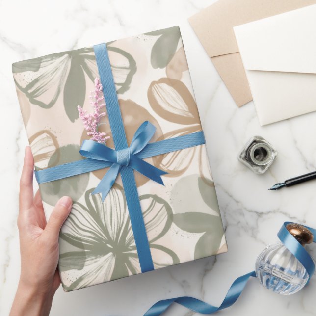 Abstract Gouache Floral Composition Wrapping Paper (Gifting)