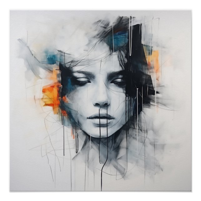 Abstract Gouache Textured Art Poster (Front)
