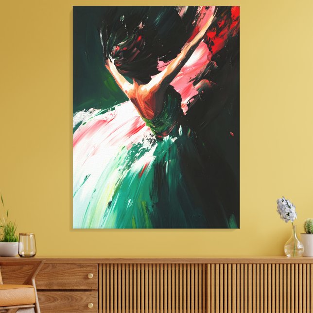 Abstract Grace in Motion – Oil Painting Canvas Print (Insitu(LivingRoom))
