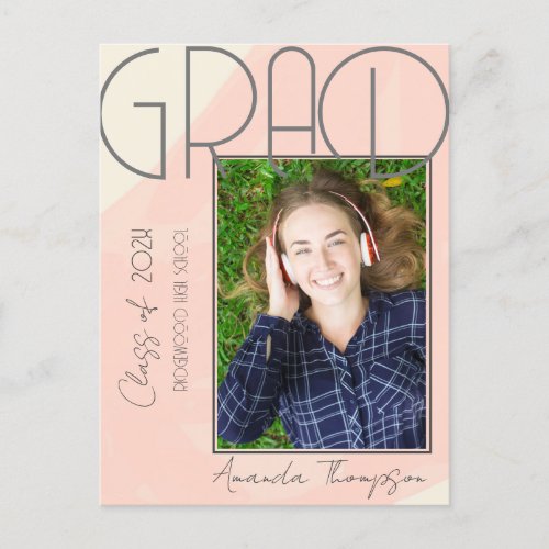 Abstract Grad 2 Photo Graduation Announcement card