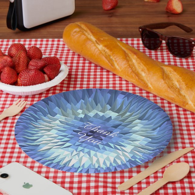 abstract gradient low poly texture  paper plates (Picnic)