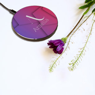 Abstract gradient name initial monogram wireless