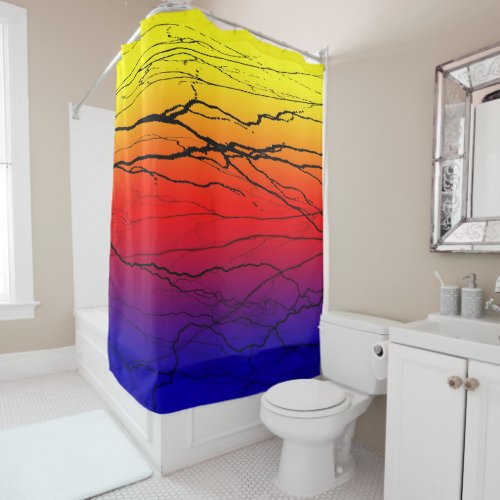 Abstract Gradient Shower Curtain