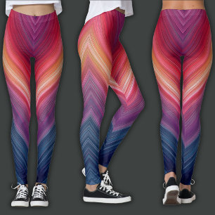 Abstract Gradients   Chevron Line Leggings