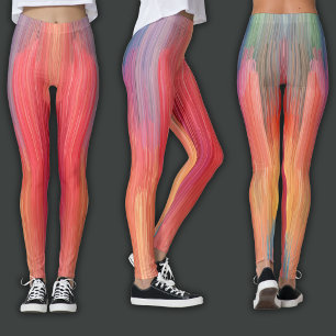 Abstract Gradients Rainbow Drip Leggings