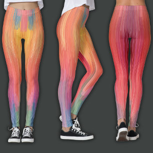 Abstract Gradients Rainbow Drip Leggings