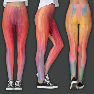 Abstract Gradients Rainbow Drip Leggings