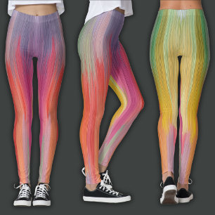 Abstract Gradients Rainbow Drip Leggings