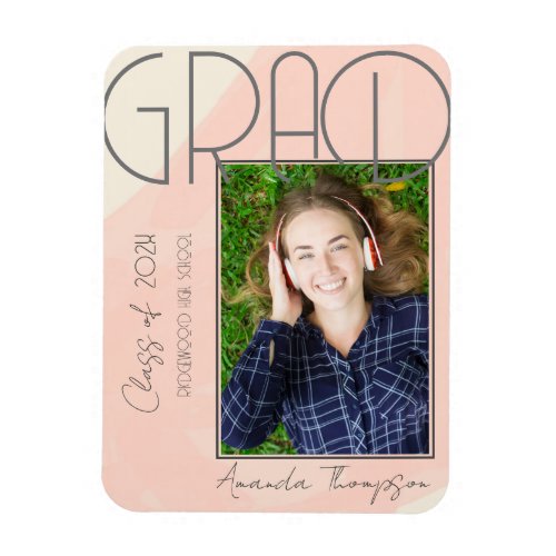 Abstract Graduation Grad Photo Announcement Magnet