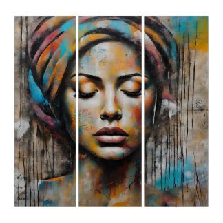 abstract graffiti art of amazon women portrait