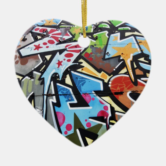 Abstract graffiti ceramic ornament (Front)
