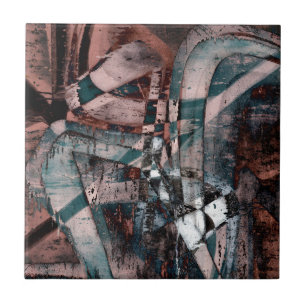 Abstract graffiti ceramic tile