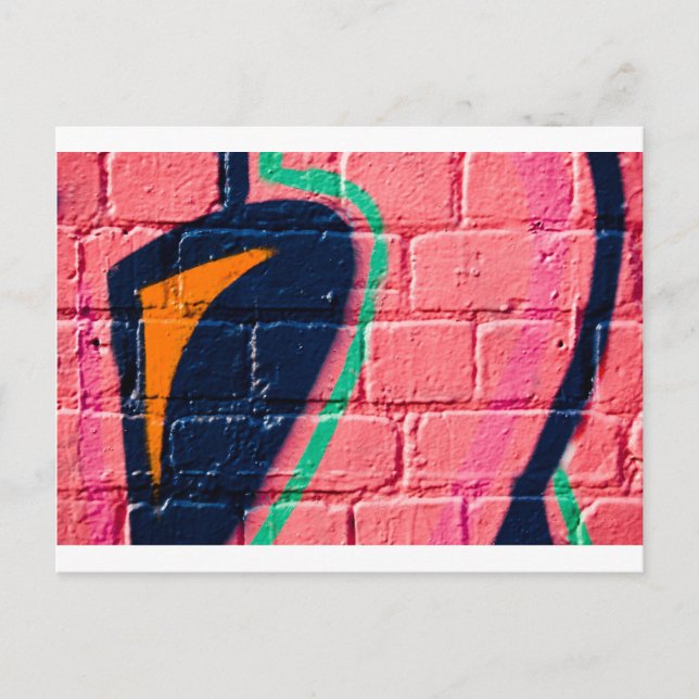 Abstract Graffiti detail on the textured wall Postcard (Front)