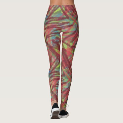 Abstract Graffiti pattern Brush Painting Leggings