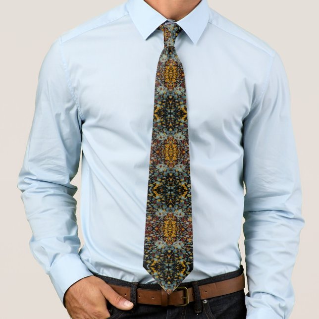 Abstract Graffiti Splatter Painting Art On Black Neck Tie (Creator Uploaded)