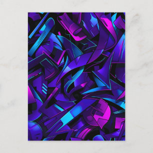Abstract Graffiti Street Swirl Holiday Postcard