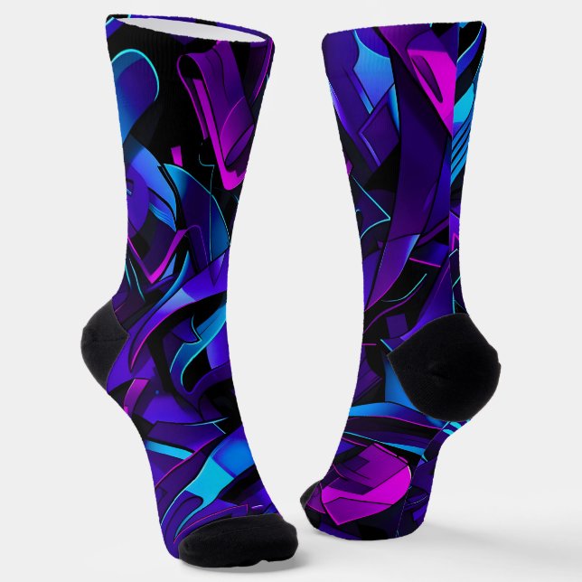 Abstract Graffiti Street Swirl Socks (Angled)