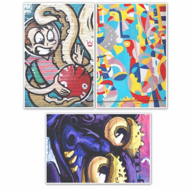 Abstract Graffiti Urban Street art collage sheet Sticker (Front)