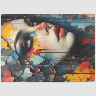 Abstract Graffiti Woman Face Decoupage Paper