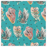 Abstract Graphic Cactus Succulent Pattern Fabric